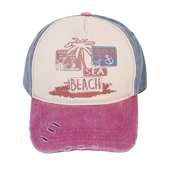 Accessories - NWT Graphic Ripped Detail Baseball Cap